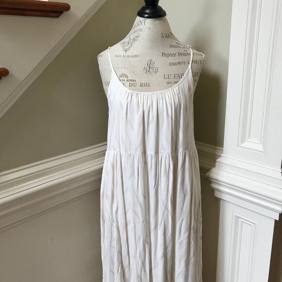 Z Supply Lido Slub Midi Maxi Dress Womens Medium Cream Ivory Sleeveless Tiered - Picture 5 of 15